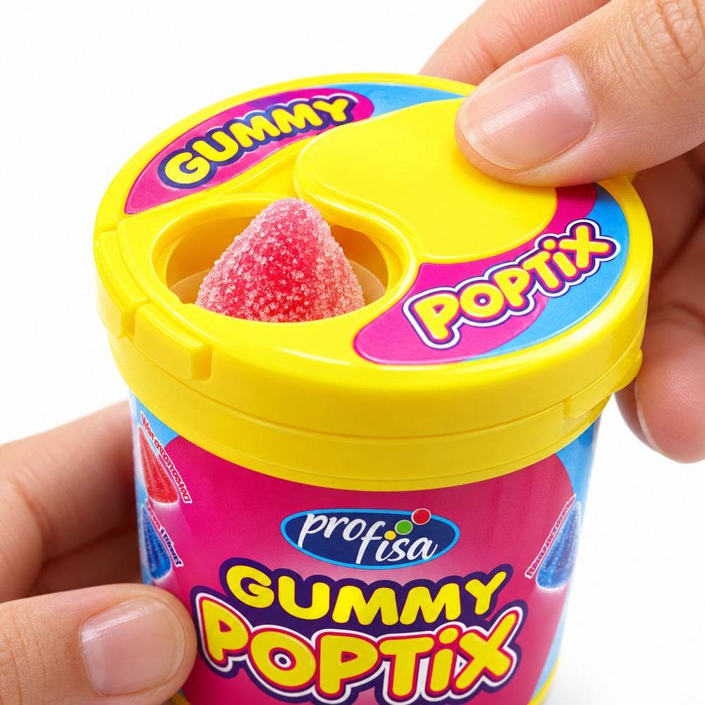 Gummy Pop Tix detalle del dispensador
