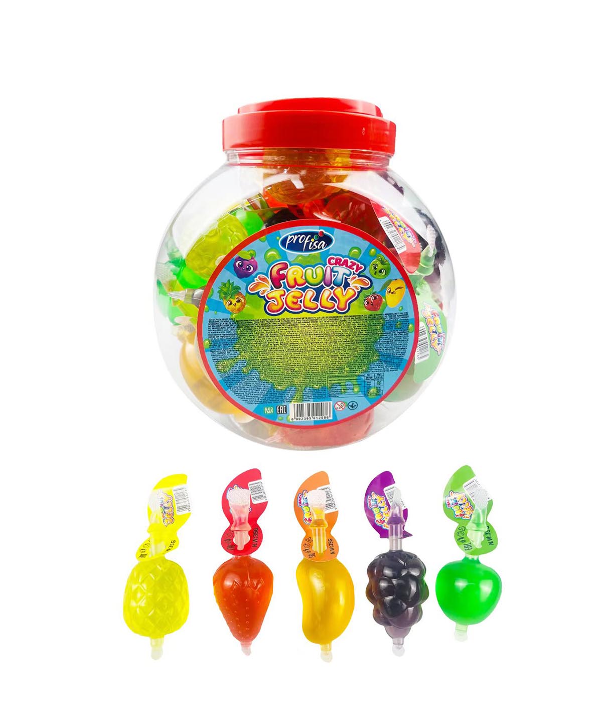 Crazy Fruit Jelly - Gelatina Explosión 5 Sabores Frutales - Contiene 35 Unidades