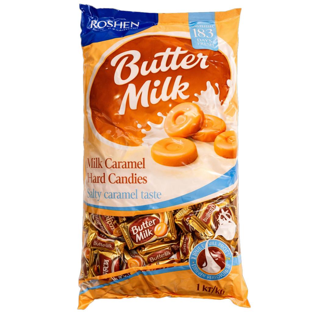 Butter Milk 1KG - Aprox 183 Unidades - Roshen - Caramelo con Leche y Suave Toque Salado