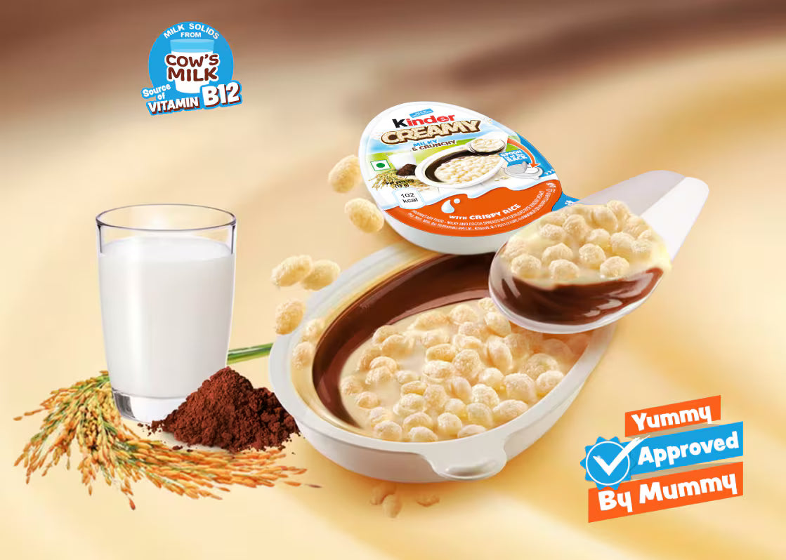 Kinder Creamy 19G con Arroz Crujiente Inflado - Contiene 24 Unidades