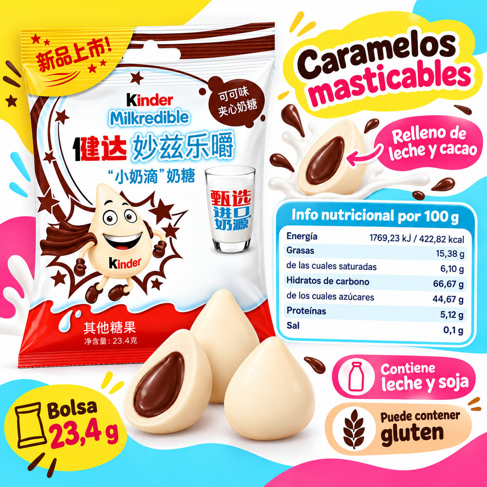 Kinder Milkredible información nutricional y alérgenos