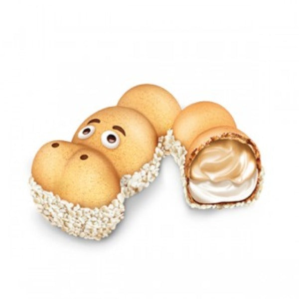 Happy Hippo (28 Unidades) | Barritas Kinder - Barquillo de crujiente galleta con forma de hipopótamo y relleno de crema de leche y avellana.