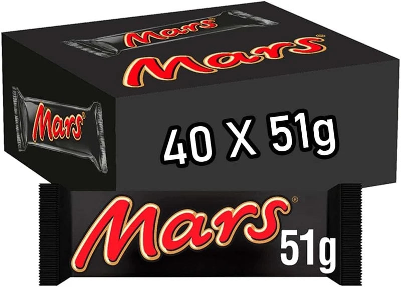 Barritas de Chocolate Mars 51g (Caja de 40 Unidades)