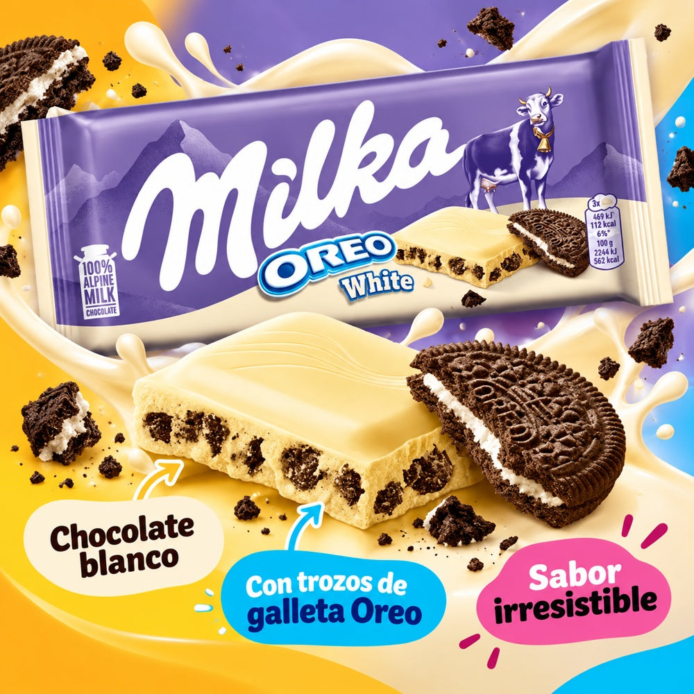 Chocolate Milka Oreo White características
