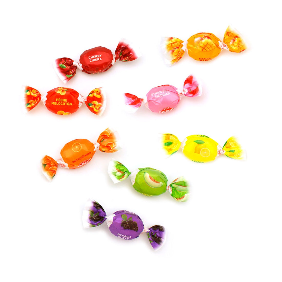 Caramelos Mini Frutas Gerio - Formato Bolsa 1KG - Contiene 400 Unidades