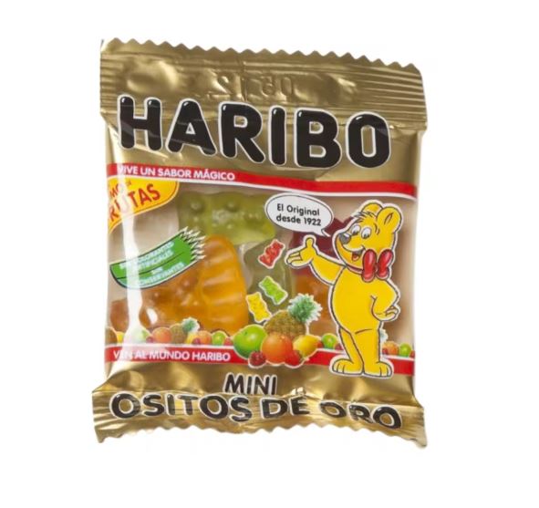 Haribo - Mini Ositos Oro Caja con 200 Bolsitas de 10g (1 Unidad)