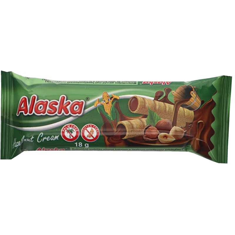 Alaska - Gusanito Crujiente Relleno de Crema | SABOR CHOCOLATE DE AVELLANA | Contiene  - Sin Gluten