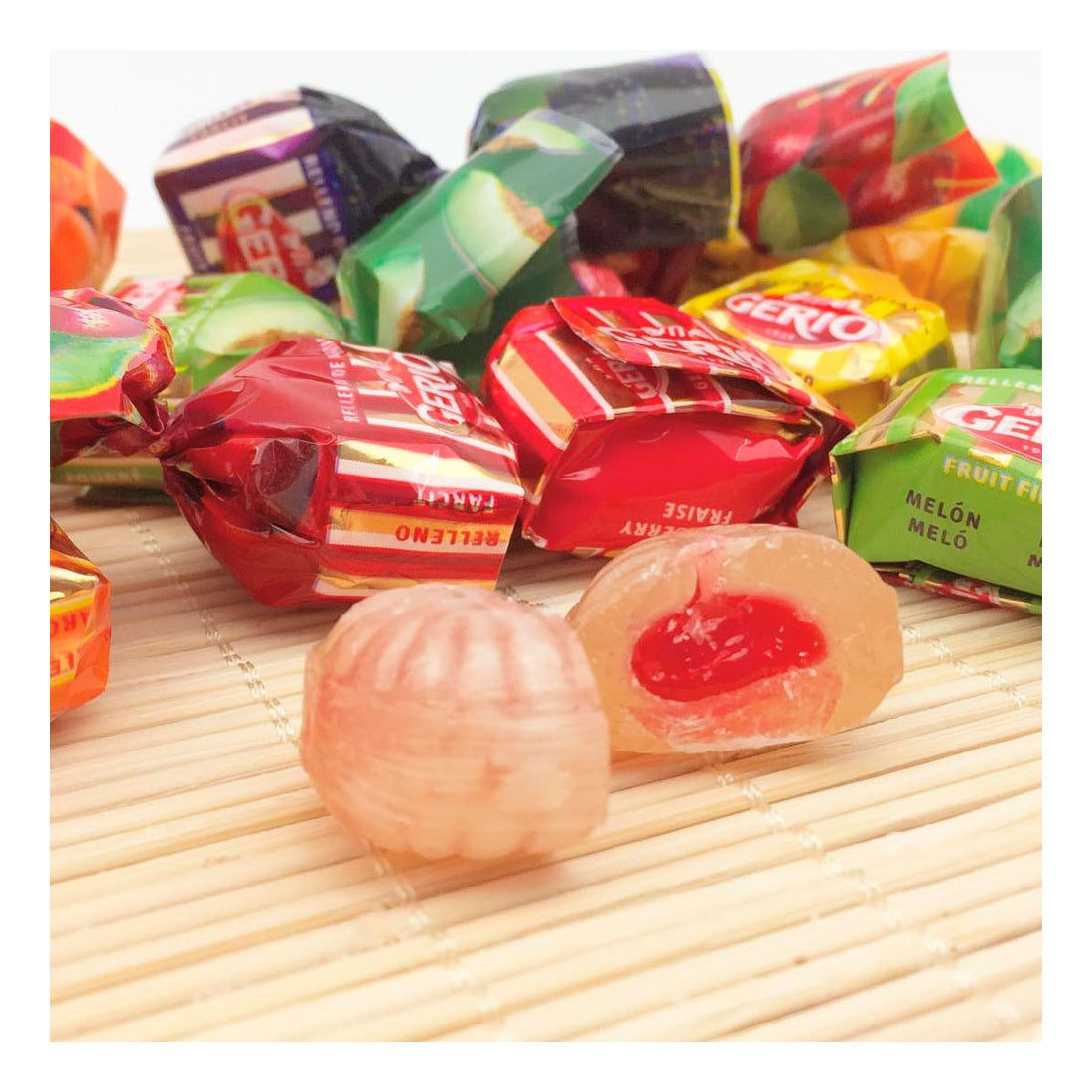 Gerio Caramelos Rellenos Frutas 8 Sabores - 1KG - Aprox 155 Unidades