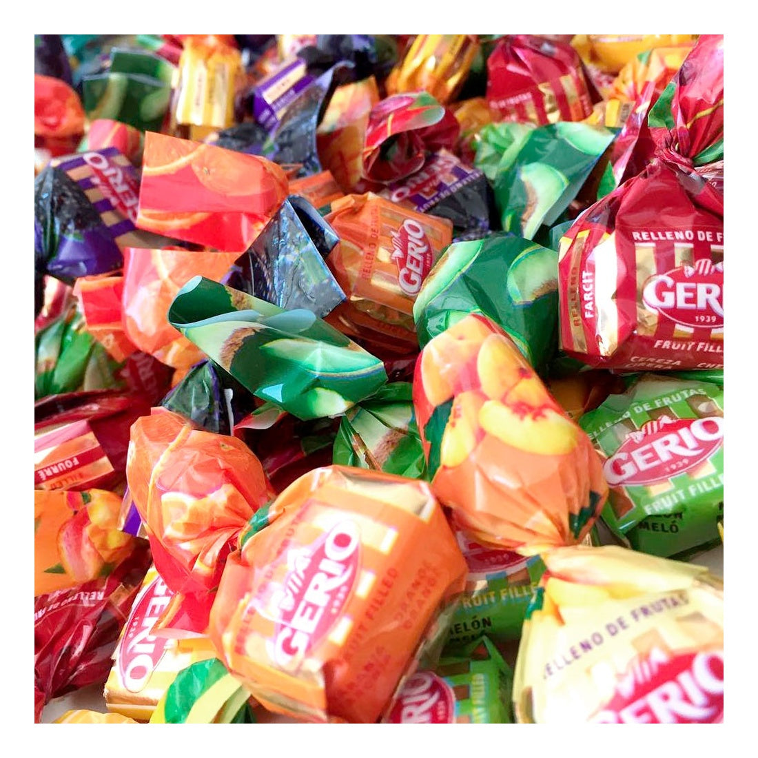 Gerio Caramelos Rellenos Frutas 8 Sabores - 1KG - Aprox 155 Unidades