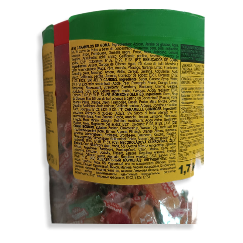 Fruity Jelly Damel Caramelos Envueltos 0% Grasas  - Tarro Reutilizable | Contiene 1,7kg