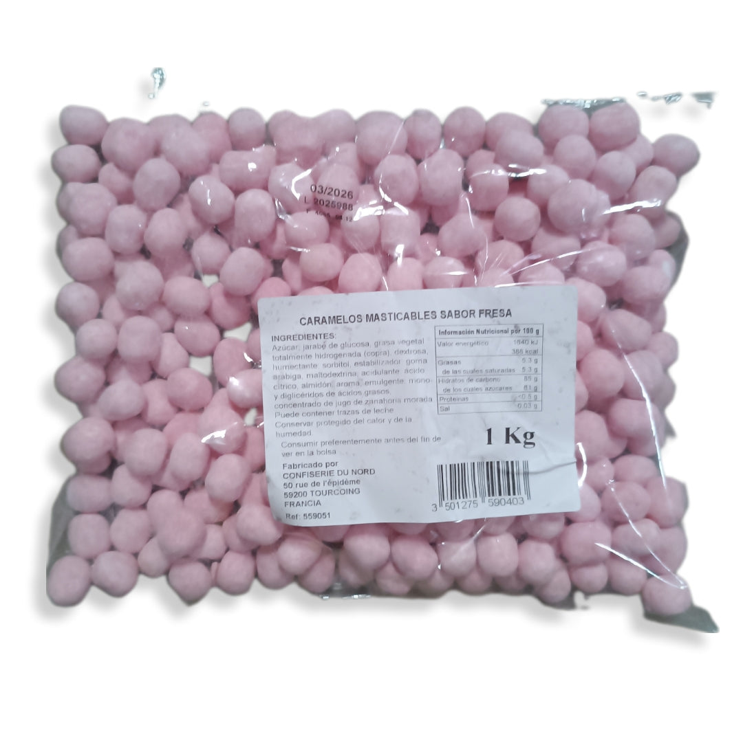 Caramelos Masticables - "Bolas de Chipiona" Sabor Fresa 1KG