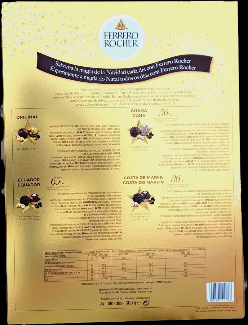 Calendario Adviento Ferrero Rocher Dorado 300g