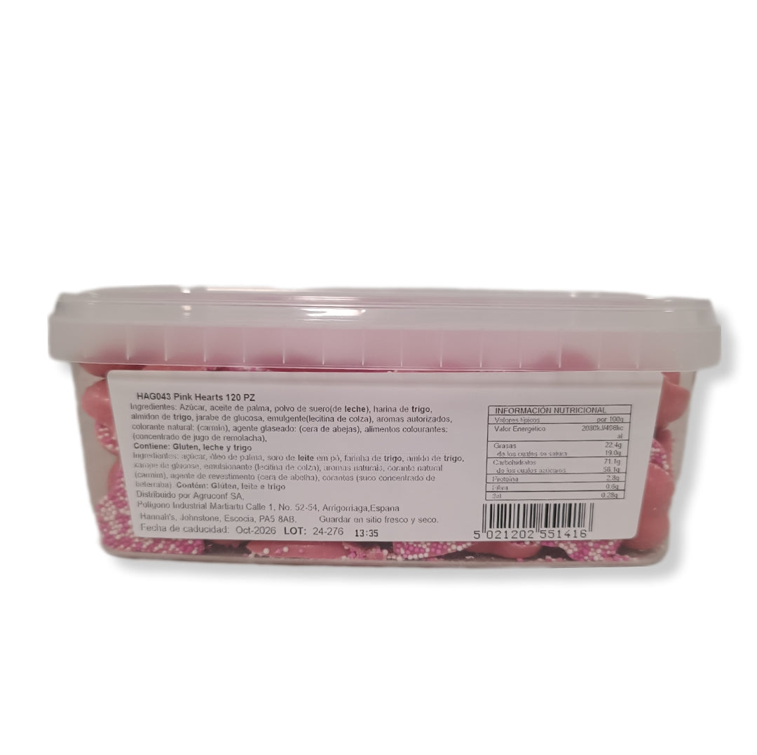 Corazón Chocolate Fresa Y Bolitas De Colores | Formato Tarro Reutilizable Aprox. 120 Uds.