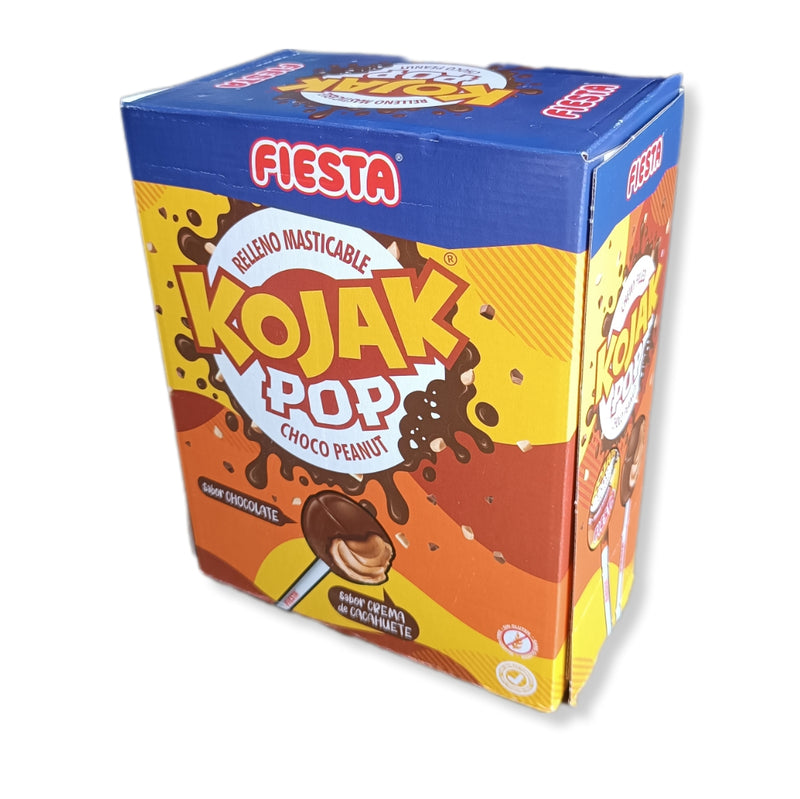 Kojak Pop Choco Peanut | Con Chocolate e Interior Relleno de Crema de Cacahuete - Contiene 100 Unidades