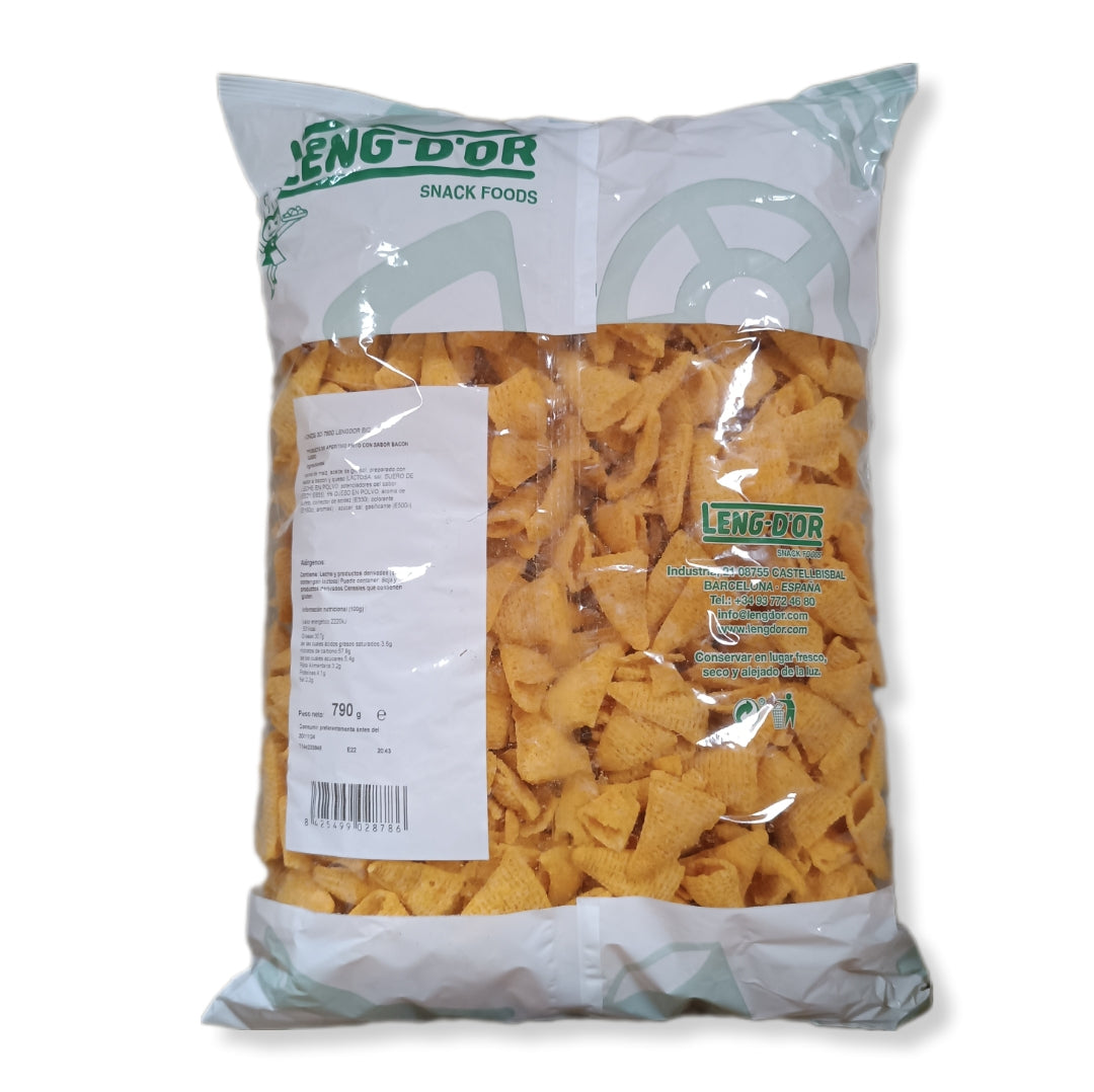 Konos 3D - Aperitivos de Maíz Bacon Queso de Lengdor |  Formato Bolsa Bolsa 750g