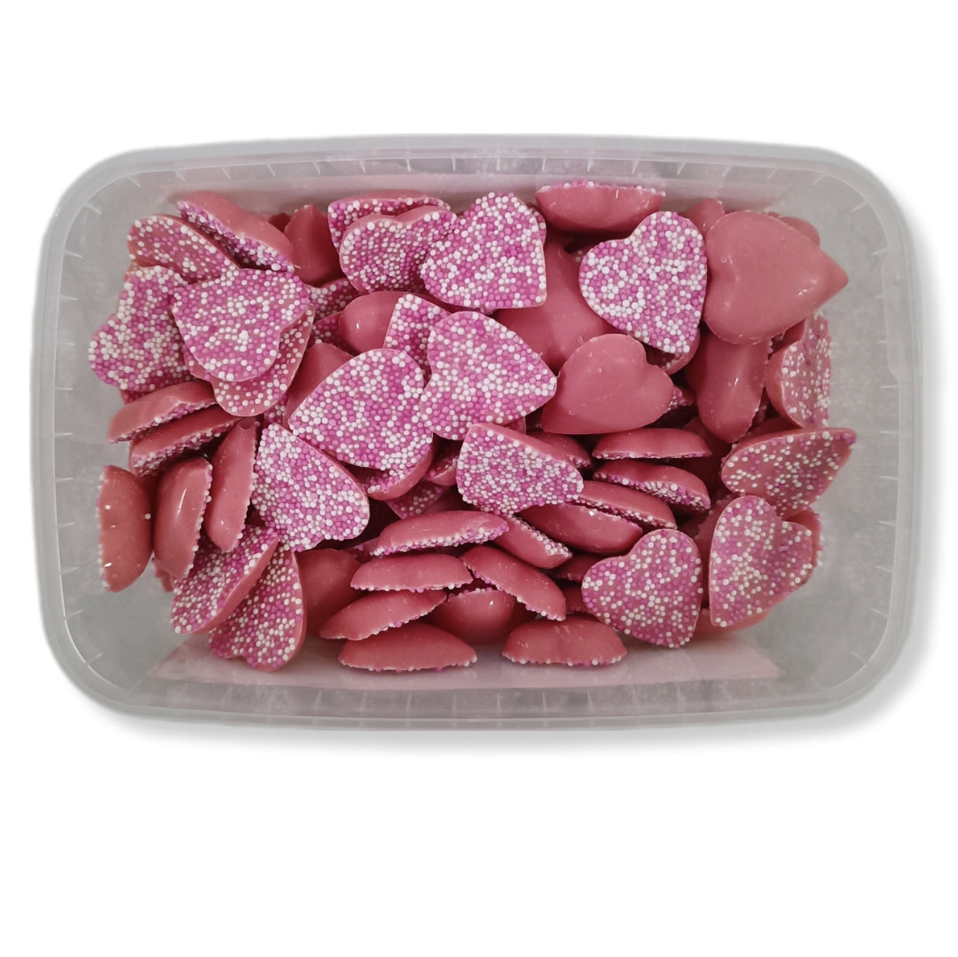 Corazón Chocolate Fresa Y Bolitas De Colores | Formato Tarro Reutilizable Aprox. 120 Uds.