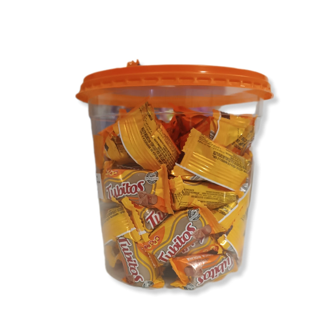 Tubitos Dulce Cacahuete De Maní 50 Unidades | Formato 750G Tarro Reutilizable - Origen Brasil
