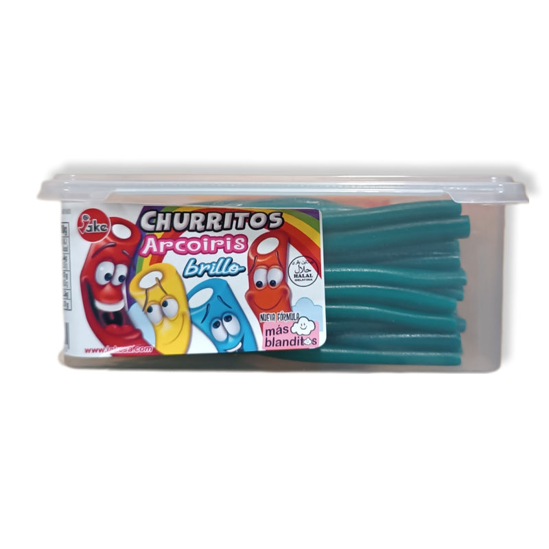 Churritos Arcoiris Brillo Jake - Regalices Rellenos 4 Colores | Tarro Reutilizable 200 Unidades