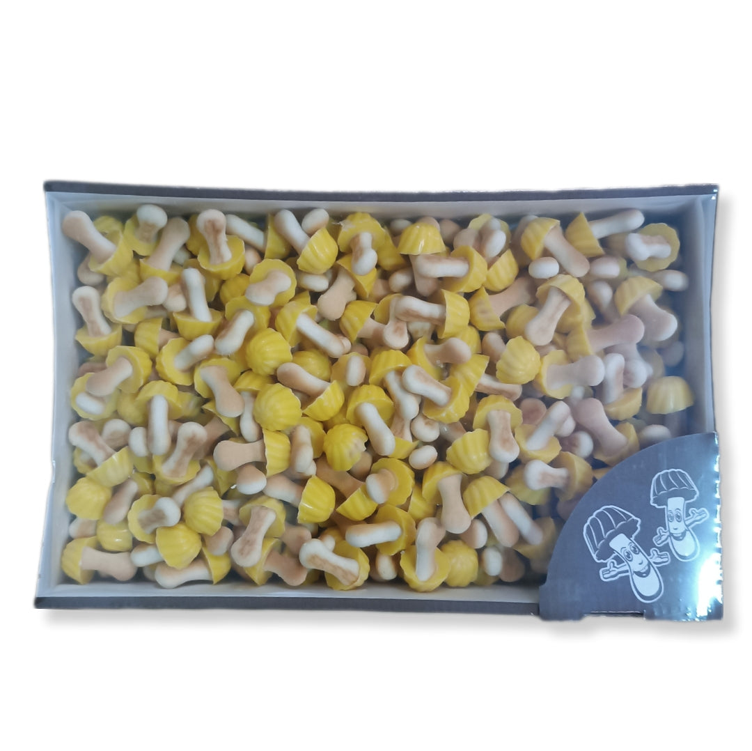 Galletas Forma de Setas Cubiertas de Chocolate Sabor Plátano | Formato 1KG