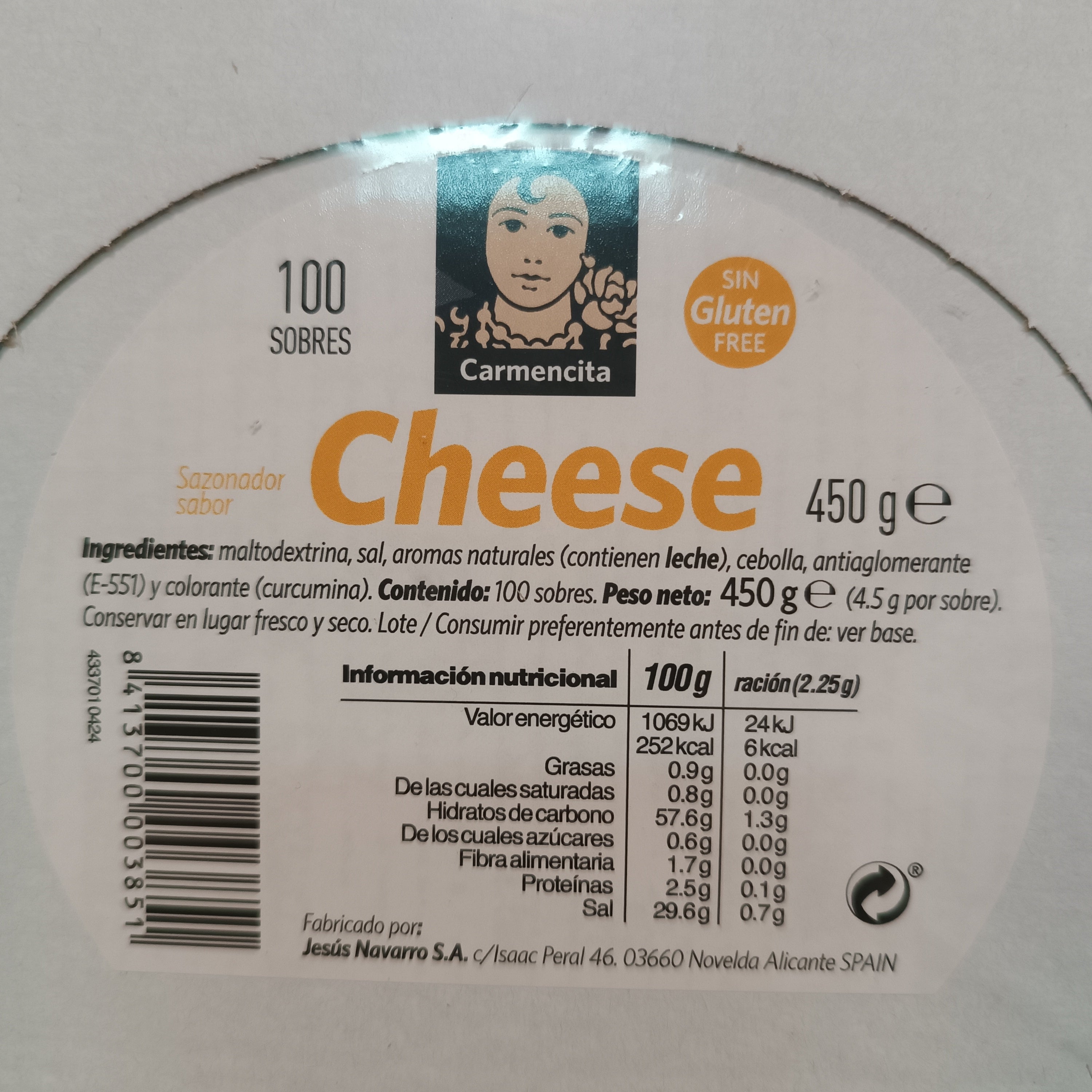 Sazonador Carmencita Sabor Queso | Formato Caja 100U