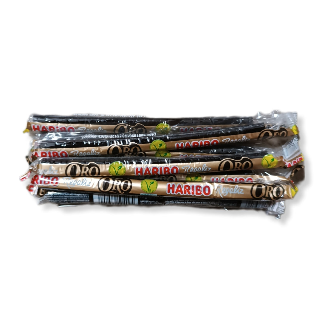 Regaliz Oro Sabor Original Haribo | Expositor 75 Unidades | Apto para Vegetarianos