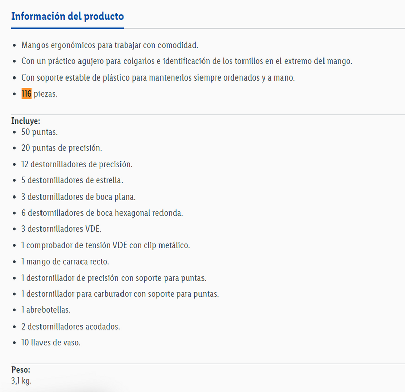 Set XXL | Caja de Herramientas de destornilladores y puntas | Contiene 116 Pieza