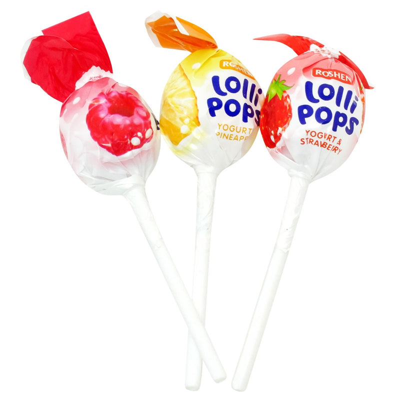 Roshen Lollipop Yogurt - Sabores Surtidos | Contiene 48 Unidades