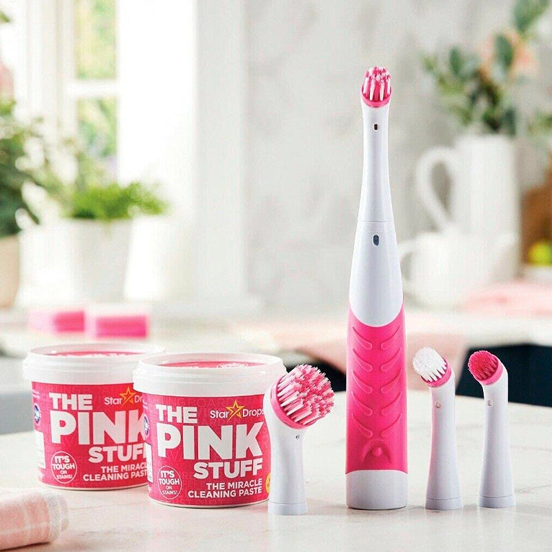 The Pink Stuff Kit Cepillos Limpiadores + Power Paste Multiusos | Especial Zapatillas, Suelos,
