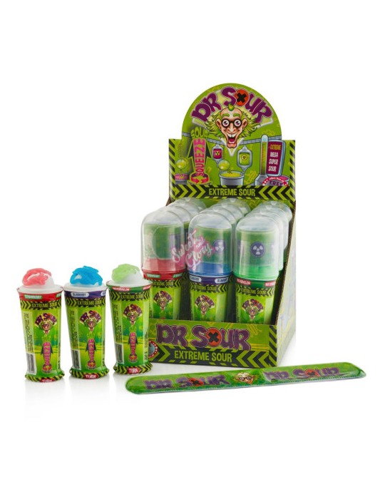 Dr. Sour - Twist 'n Squeeze + Pulsera | Sabor Aleatorio - Expositor 12 Unidades
