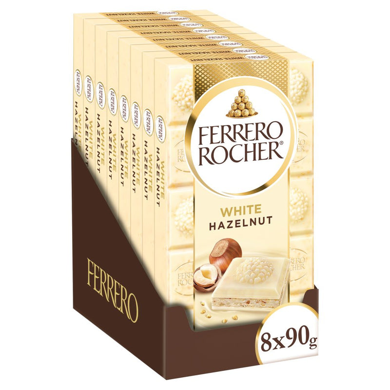 Ferrero Rocher Blanco Tableta 90G | Pack 8 Tabletas