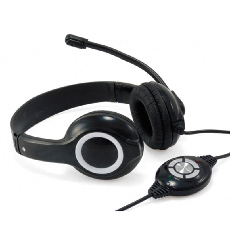 Auricular conceptronic cchatstaru2b usb + microfono flexible control de volumen negro