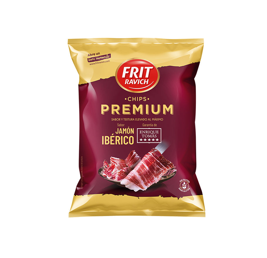 PATATAS FRITAS CHIPS PREMIUM JAMON E.TOMAS | Contiene 40 Unidades de 36g