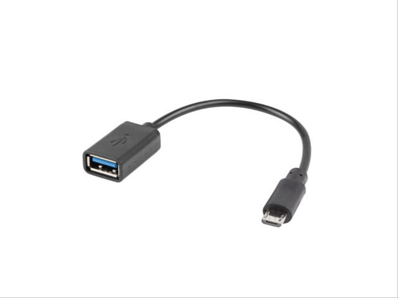 ADAPTADOR LANBERG OTG USB MICRO(M) 2.0 A USB-A(H) 15 CM NEGRO