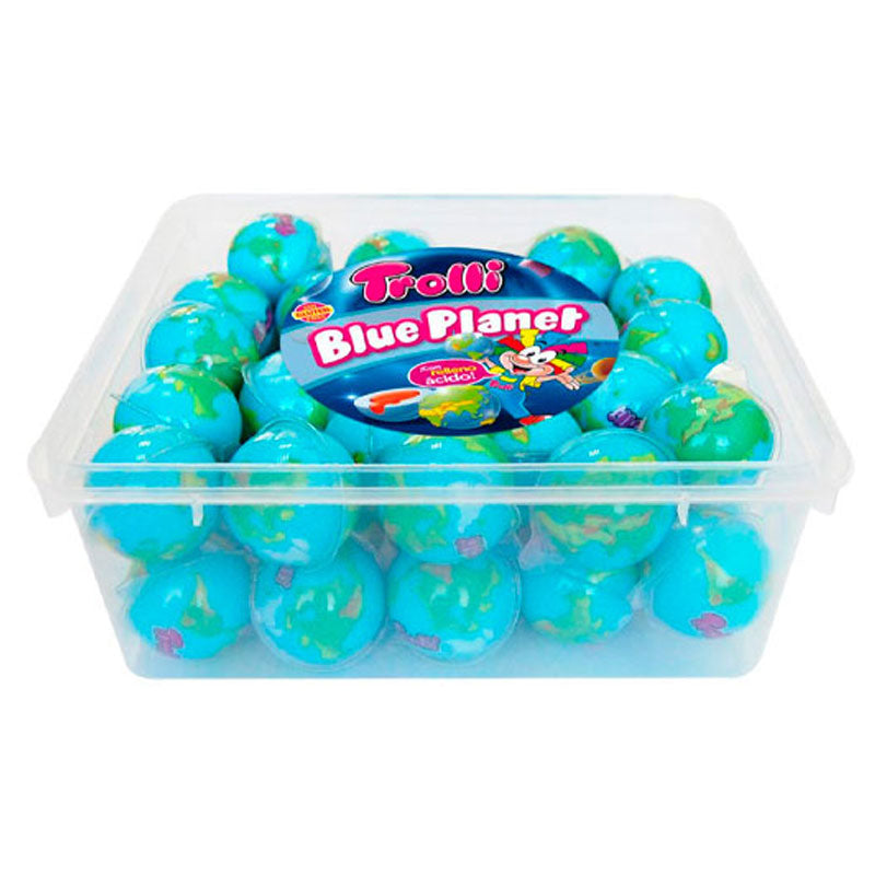 Blue Planet Trolli (45 Uds) | Bolas del Mundo con Relleno Líquido sabor Fresa