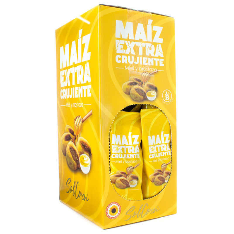 Maiz Extra Crujiente  Sabor Miel Mostaza | Expositor 36 Bolsas De 30 Gr De Maiz