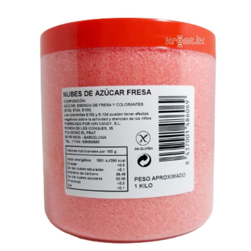 nubes azúcar fresa